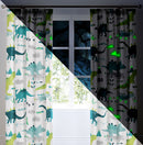 Bedlam Dino Pencil Pleat Curtains in Multi