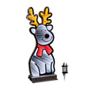 40cm Light up Christmas Reindeer Infinity Mirror Decoration on Metal Base with LEDs