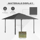 Outsunny 4 x 4m Outdoor Pop-Up Canopy Tent Gazebo Adjustable Legs Bag Dark Grey