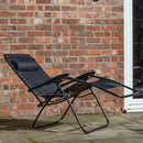 Luxury Padded Multi Position Zero Gravity Garden Relaxer Chair Lounger In All Black