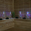 45cm Set Of 4 Light Up White Spiral Christmas Tree Garden Path Lights With 100 Multi-Coloured LEDs