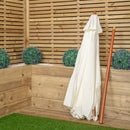 Samuel Alexander 2.7m Outdoor Wooden Garden Parasol Sun Shade with Carry Bag in Cream