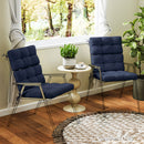 Outsunny 2pc Outdoor Seat Cushion with Backrest, Ties, for Garden, Dark Blue