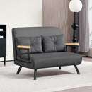 HOMCOM Click Clack 2 Seater Sofa Bed For Living Room, Guest Room, Light Grey