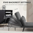 HOMCOM Click Clack 2 Seater Sofa Bed For Living Room, Guest Room, Light Grey