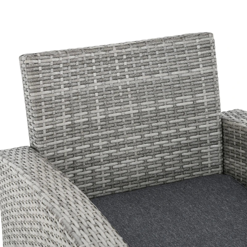 Outsunny Outdoor Rattan Sofa Dining Set 6 Piece - Light Grey