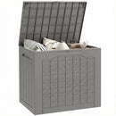 Outsunny 93L Plastic Garden Storage Box, Storage Container w/ Handles Khaki