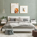 HOMCOM Nightstand Set Of 2, Wall Mounted Bedside Cabinet, High Gloss White