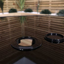 Outdoor 2 Person Round Glass Top Garden Dining Table Chairs Set