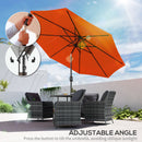 Outsunny 3(m) Garden Umbrella Outdoor Sunshade Canopy W/ Tilt & Crank Orange