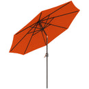Outsunny 3(m) Garden Umbrella Outdoor Sunshade Canopy W/ Tilt & Crank Orange