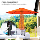 Outsunny 3(m) Garden Umbrella Outdoor Sunshade Canopy W/ Tilt & Crank Orange