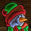 4ft (1.2m) Tall Standing Light up Snowman Infinity Christmas Decoration with Multi-Coloured LEDs