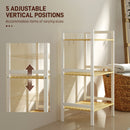 HOMCOM 3-Tier Bamboo Bathroom Storage Shelf with Adjustable Rack, Natural