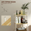 HOMCOM 3-Tier Bamboo Bathroom Storage Shelf with Adjustable Rack, Natural