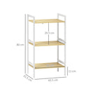 HOMCOM 3-Tier Bamboo Bathroom Storage Shelf with Adjustable Rack, Natural