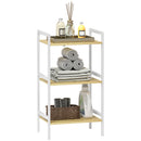 HOMCOM 3-Tier Bamboo Bathroom Storage Shelf with Adjustable Rack, Natural