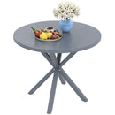 Outsunny Garden Table with Steel Frame, Wood Effect Top, for Balcony, Deck
