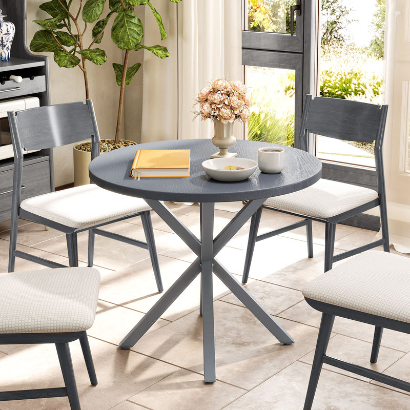 Outsunny Garden Table with Steel Frame, Wood Effect Top, for Balcony, Deck