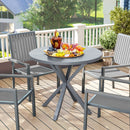 Outsunny Garden Table with Steel Frame, Wood Effect Top, for Balcony, Deck