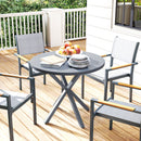 Outsunny Garden Table with Steel Frame, Wood Effect Top, for Balcony, Deck