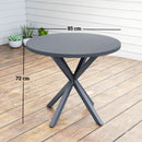 Outsunny Garden Table with Steel Frame, Wood Effect Top, for Balcony, Deck