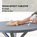 Outsunny Garden Table with Steel Frame, Wood Effect Top, for Balcony, Deck