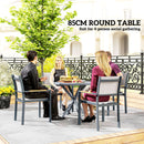 Outsunny Garden Table with Steel Frame, Wood Effect Top, for Balcony, Deck