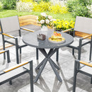 Outsunny Garden Table with Steel Frame, Wood Effect Top, for Balcony, Deck
