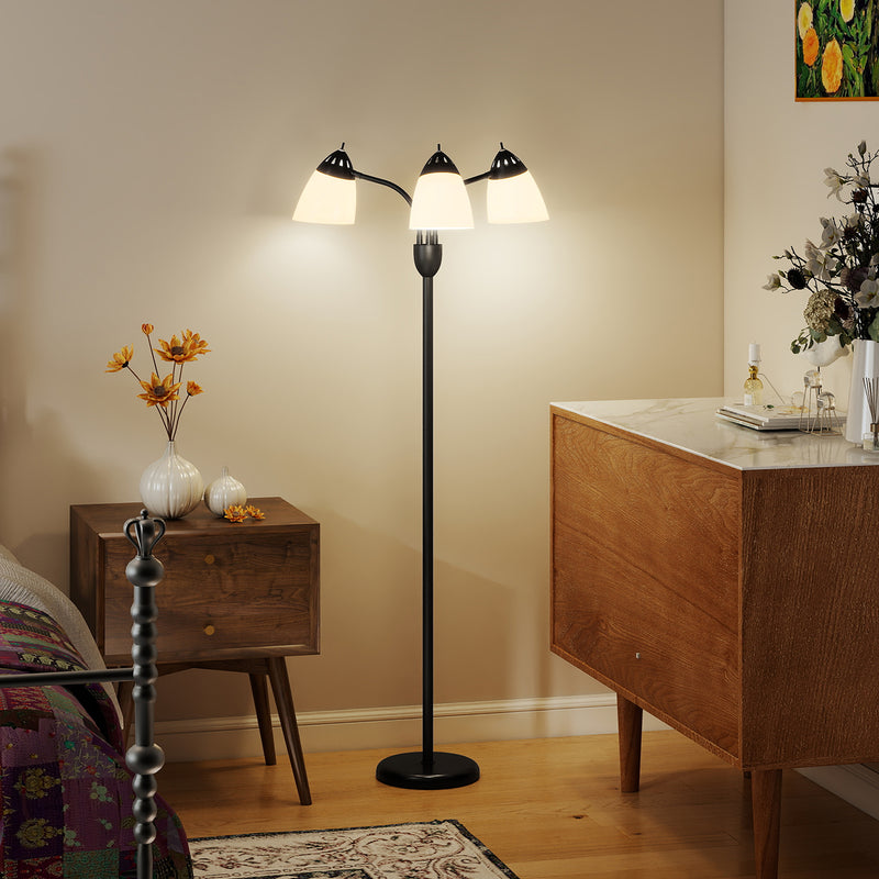 HOMCOM Arc Tree Floor Lamp with 3000K/4500K/6500K Colour Temperatures Black