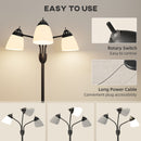 HOMCOM Arc Tree Floor Lamp With 3000K/4500K/6500K Colour Temperatures Black