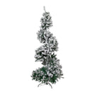 7ft (2.1m) Snowflocked Spiral Christmas Tree with Green Metal Stand