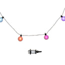 4.5m Set of 10 Frosted Ball Style Cap String Lights with Filament in Rainbow
