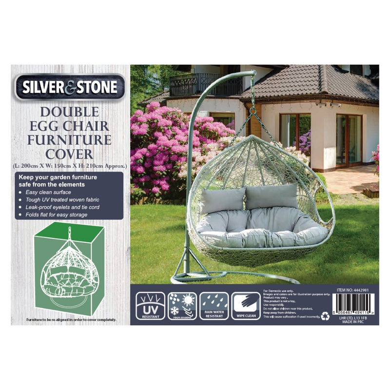 Silver & Stone Outdoor Furniture Cover for Double Egg Chair