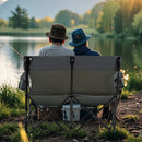 Double Camping Chair with Cup Holders and Carrying Bag