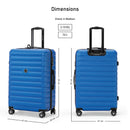 Eagle Express Eagle-Wood ABS Hard Trolley Lightweight Expandable Luggage Trolley 3 Piece Set - Royal Blue