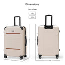 Eagle Express Thames ABS Hard Trolley Lightweight Expandable Luggage Trolley 3 Piece Set - Cream