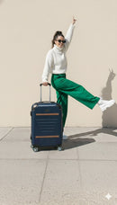 Eagle Express Thames ABS Hard Trolley Lightweight Expandable Luggage Trolley 3 Piece Set - Navy