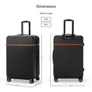 Eagle Express Royal Monarch ABS Hard Trolley Lightweight Expandable Luggage Trolley 3 Piece Set - Black