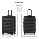 Eagle Express Eagle-Wood ABS Hard Trolley Lightweight Expandable Luggage Trolley 3 Piece Set - Black
