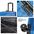 Eagle Express Eagle-Wood ABS Hard Trolley Lightweight Expandable Luggage Trolley 3 Piece Set - Royal Blue