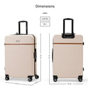 Eagle Express Royal Monarch ABS Hard Trolley Lightweight Expandable Luggage Trolley 3 Piece Set - Cream
