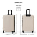 Eagle Express Fusion ABS Hard Trolley Lightweight Expandable Luggage Trolley 3 Piece Set - Flesh