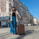 Eagle Express Venture ABS Hard Trolley Lightweight Expandable Luggage Trolley 3 Piece Set - Coffee