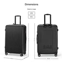 Eagle Express Fusion ABS Hard Trolley Lightweight Expandable Luggage Trolley 3 Piece Set - Black