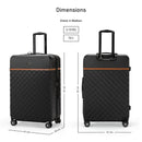 Eagle Express Royal Monarch ABS Hard Trolley Lightweight Expandable Luggage Trolley 3 Piece Set - Black