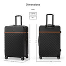 Eagle Express Royal Monarch ABS Hard Trolley Lightweight Expandable Luggage Trolley 3 Piece Set - Black