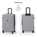 Eagle Express Eagle-Wood ABS Hard Trolley Lightweight Expandable Luggage Trolley 3 Piece Set - Silver