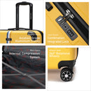 Eagle Express Big BenABS Hard Trolley Lightweight Expandable Luggage Trolley 3 Piece Set - Dark Yellow