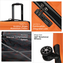 Eagle Express Eagle-Wood ABS Hard Trolley Lightweight Expandable Luggage Trolley 3 Piece Set - Orange